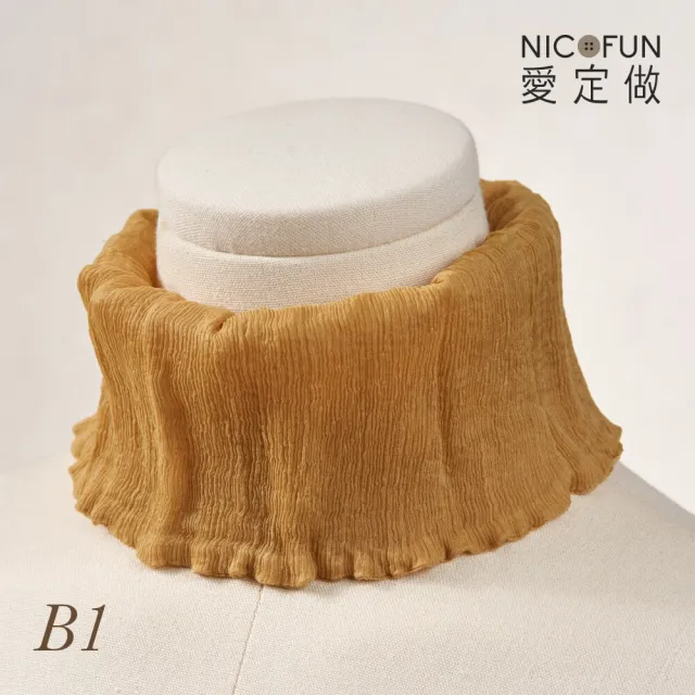 【NicoFun 愛定做】木質系17 淺駝柳葉絲 百搭圍脖 圍巾 100%桑蠶絲 真絲(silk四季圍脖 圍巾 領巾 髮帶)