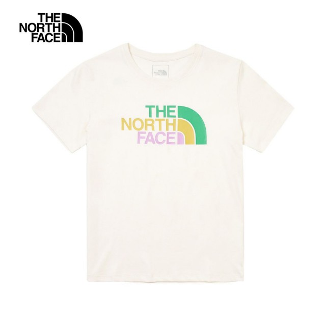 【The North Face】TNF 短袖上衣 W COLOR COMBO LOGO SS TEE - AP 女 米白(NF0A88G8QLI)