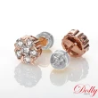 【DOLLY】1.20克拉 輕珠寶18K玫瑰金鑽石耳環(002)
