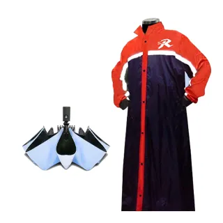 【天德牌】M3 第九代戰袍連身風雨衣一件式與隱藏可拆式鞋套(買雨衣贈送自動傘-顏色隨機)