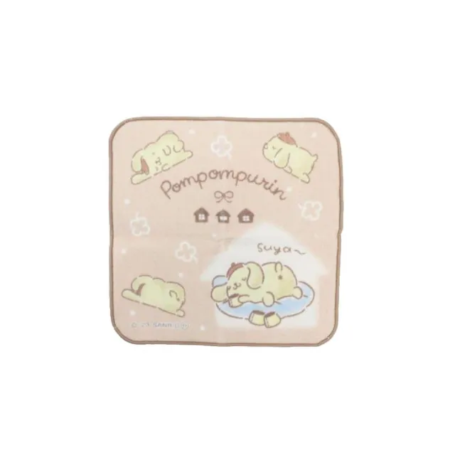 【小禮堂】Sanrio 三麗鷗 棉質手帕 20x20cm - 動作款 Kitty 布丁狗 雙子星 人魚漢頓(平輸品)