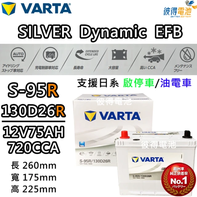 VARTA 華達VARTA 華達 S-95 130D26R EFB 啟停車 油電車電瓶