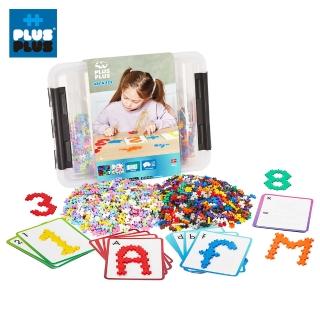 【Plus-Plus 加加積木】小顆粒 ABC&123學習收納箱(2000pcs)