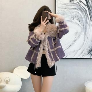 【米蘭精品】現貨+預購 羊羔毛外套麂皮絨大衣(皮毛一體韓系毛呢女外套74hj23)