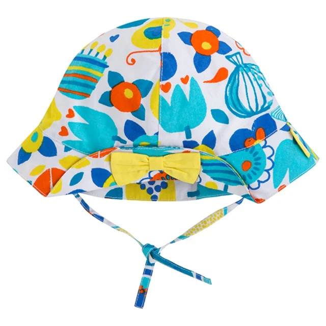 tuc tuc 女童 藍黃彩印花遮陽帽 46-54cm MI9443(tuctuc baby 帽子)