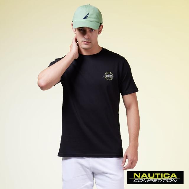 【NAUTICA】男裝 COMPETITION航海圖騰短袖T恤(黑色)