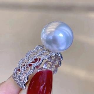 【KARAT】蕾絲風愛心珍珠戒指 11-12 MM