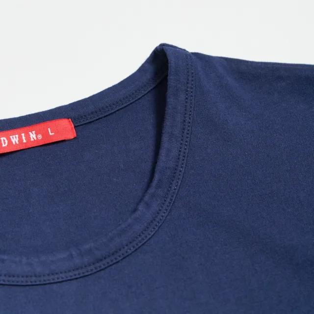 【EDWIN】男裝 人氣復刻款 經典小紅標徽章短袖T恤(丈青色)