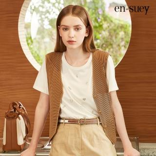 【en-suey 銀穗】字母小圖案T恤上衣-女