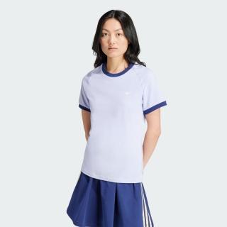 【adidas 愛迪達】上衣 女款 短袖上衣 運動 三葉草 VRCT TEE 藍紫 IX1916