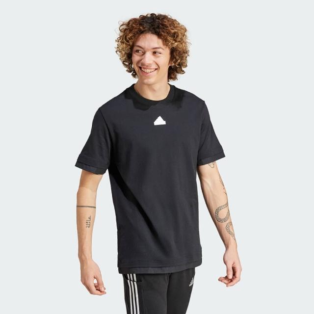 【adidas 愛迪達】上衣 男款 短袖上衣 運動 M CE Q2 PR TEE 黑 IN3711