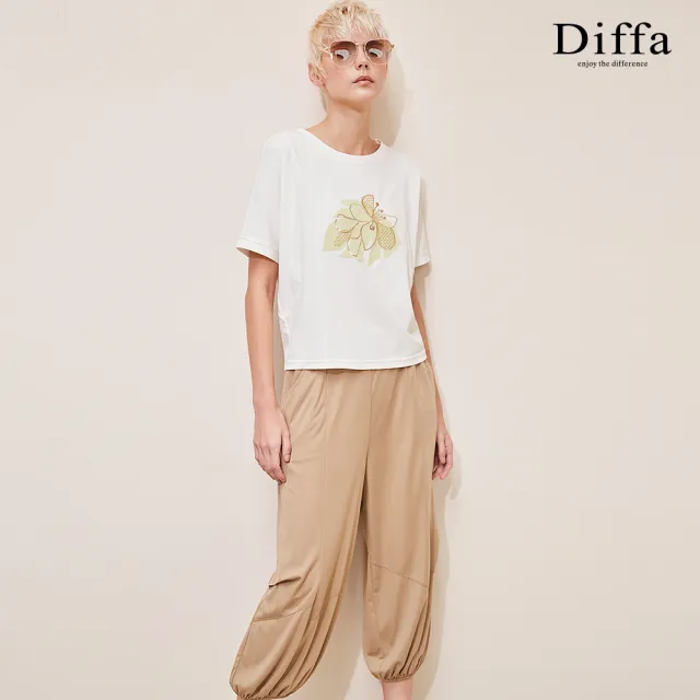 【Diffa】美型剪裁燈籠長褲-女