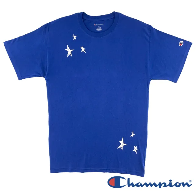 【Champion】官方直營 男款-草寫LOGO印花短袖上衣-深藍色(GT23H-586Q1B-XR9-美規)