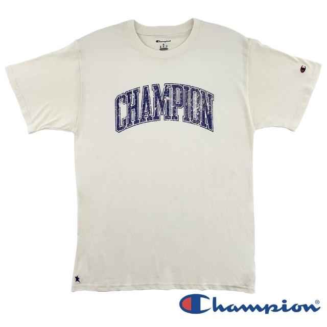 【Champion】官方直營-LOGO印花短袖上衣-男(米色)