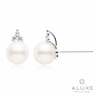 【ALUXE 亞立詩】18K金 AKOYA珍珠 7-7.5mm 珍珠鑽石耳環 繁星之珠 EE0034