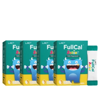 【LAC 利維喜】Full-Cal兒童優鎂鈣-檸檬口味x4盒組(共120包/膠原蛋白/維他命C/維他命D/頂級檸檬酸鈣)