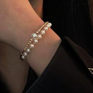 【KARAT】天然雙圈珍珠彈性手鍊