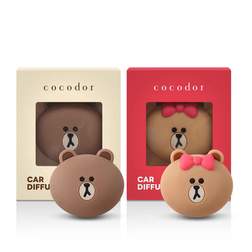 【COCODOR】LINE FRIENDS車用扣掛式香氛(2入超值組/原廠直營)