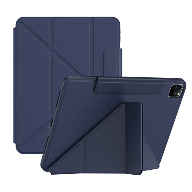 【BORUI】iPad 8/9 10.2 吋 犀牛磁搭扣保護套 帶筆槽 平板皮套 保護殼(智慧休眠 Y折支架 無阻磁吸充電)