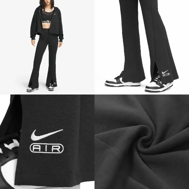 【NIKE 耐吉】緊身褲 Leggings 女款 黑 白 高腰 開衩 全場 運動 瑜珈 長褲 褲子(FN1892-010)