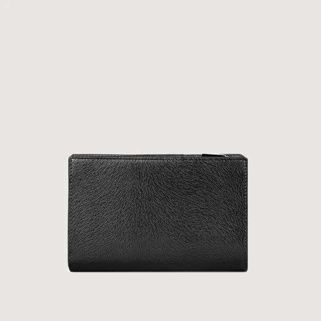 【BRAUN BUFFEL 德國小金牛】台灣總代理 萊納斯 11卡RFID防盜兩折中夾-黑色(BF835-502-BK)