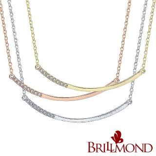 【BRILLMOND JEWELRY】輕珠寶微笑18K金 天然鑽石套鍊三色選(18K金臺三色選 天然鑽石)