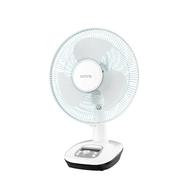 【KINYO】12吋充插二用充電風扇/露營扇 戶外/停電應急必備 小夜燈LED照明 (CF-1205)
