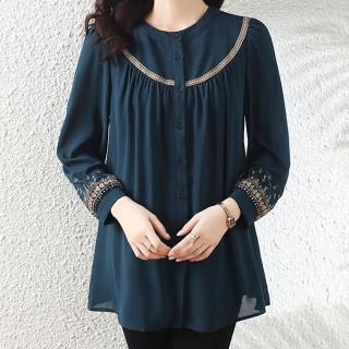 【麗質達人】3251繡花長袖上衣-AA(L-5XL)
