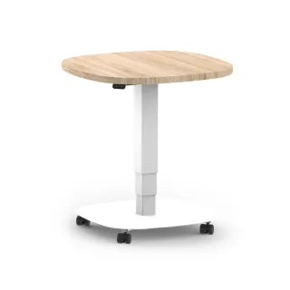 【MOTTI】電動升降桌｜Solo 3 60x60cm 活動邊桌/咖啡桌/工作桌/書桌(單腳桌几含活動輪腳)