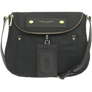 【MARC JACOBS 馬克賈伯】黑色尼龍布大款斜揹包