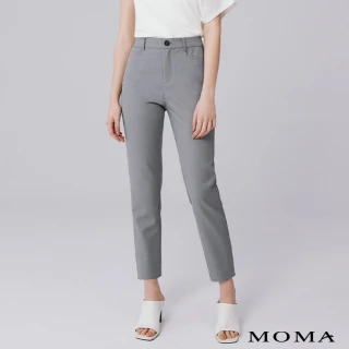 【MOMA】顯瘦褲管微開衩直筒褲(灰色)