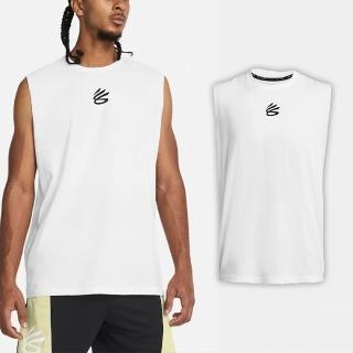 【UNDER ARMOUR】背心 Curry Tank Top 男款 白 黑 彈性 寬鬆 咖哩 無袖上衣 運動 籃球 UA(1383377100)