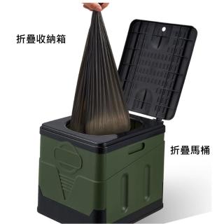 【May Shop】兩入組 營馬桶便攜式防臭廁所露營車上用應急可折疊(可移動式馬桶)