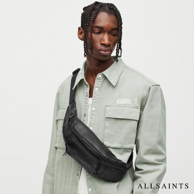 【ALLSAINTS】OPPOSE 低調牛皮LOGO 斜背包腰包 MB511W