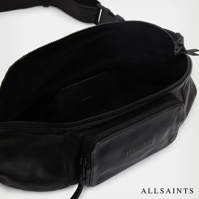 【ALLSAINTS】OPPOSE 低調牛皮LOGO 斜背包腰包 MB511W