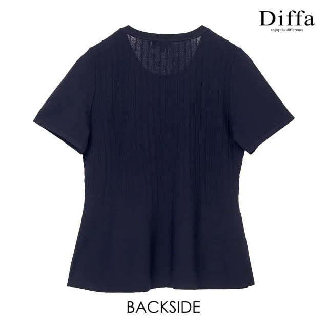【Diffa】立體織紋寬襬針織衫-女