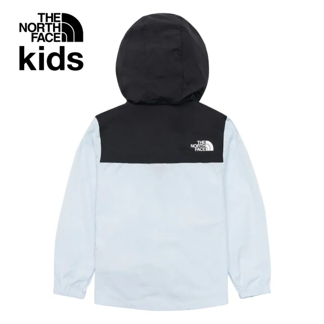 【The North Face 官方旗艦】北面兒童藍色涼感防曬舒適透氣連帽外套｜87ZEUFO