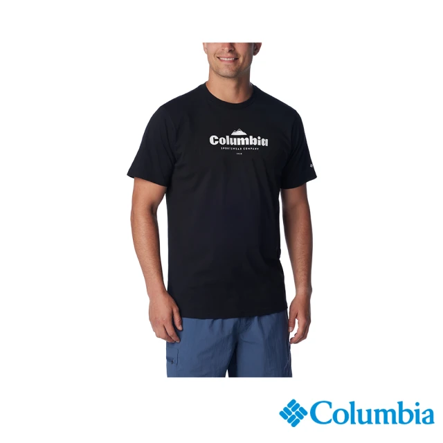 【Columbia 哥倫比亞 官方旗艦】男款-CSC™LOGO短袖上衣-黑色(UAO13630BK/IS)