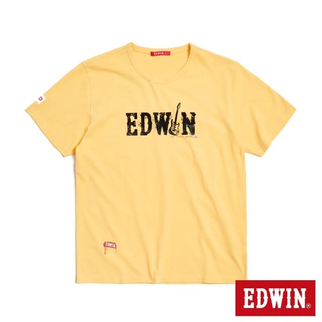 【EDWIN】男裝 人氣復刻款 EDGE 搖滾LOGO短袖T恤(銘黃色)