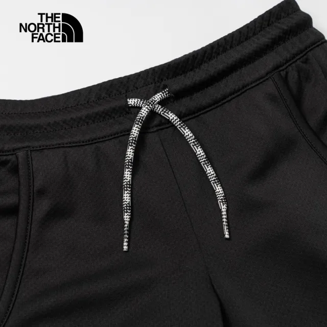 【The North Face 官方旗艦】北面兒童黑色可調節褲腰運動休閒縮口褲｜86U0JK3