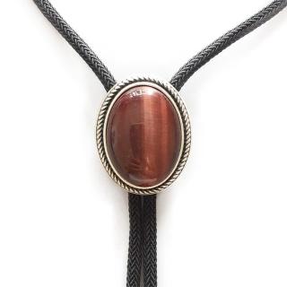【米蘭精品】現貨+預購 Bolo tie波洛領帶(鍍銀鑲嵌紅虎睛石美式領帶男配件74gx60)