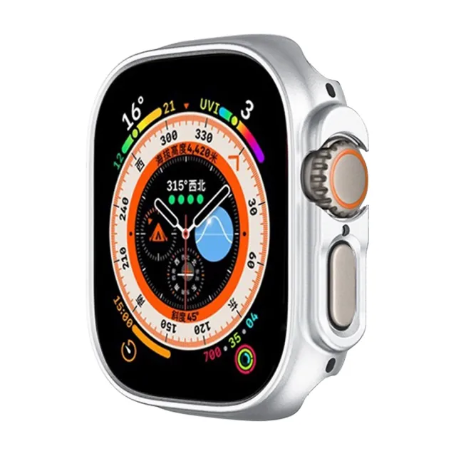 【RedMoon】APPLE Watch Ultra 2 / Ultra 49mm 9H鋼化玻璃+PC全包覆雙料防摔保護殼