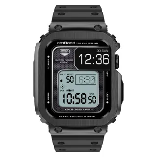 【Amband】Apple Watch 專用保護殼  黑色軍規級鋼殼 X TPU 錶帶(44mm - Apple Watch  6 / SE / 5 / 4)