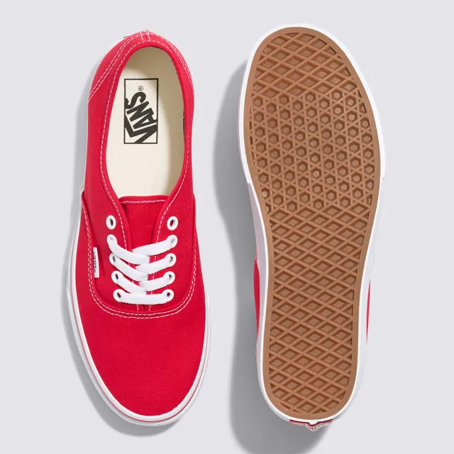 【VANS 官方旗艦】Authentic 男女款紅色滑板鞋/休閒鞋/帆布