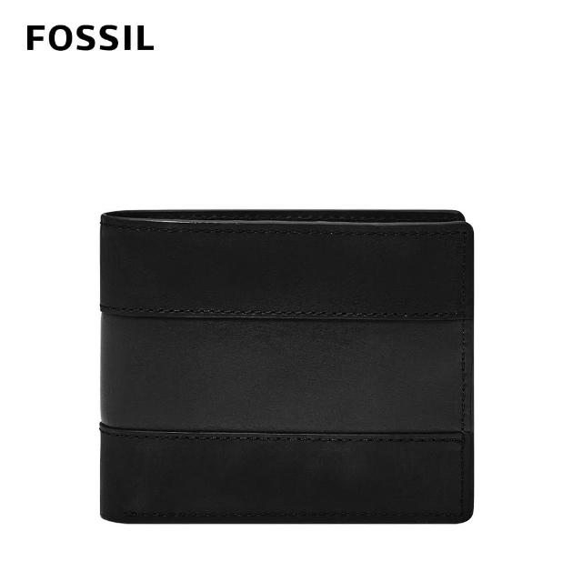 【FOSSIL 官方旗艦館】Everett 真皮大零錢袋皮夾-黑色 ML4400001(禮盒組附鐵盒)