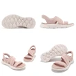 【SKECHERS】涼鞋 Go Walk Flex Sandal Slip-Ins 女鞋 粉 白 針織 套入式 涼拖鞋(141482-BLSH)