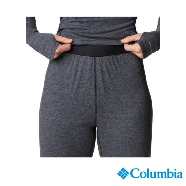 【Columbia 哥倫比亞 官方旗艦】女款-Tunnel Springs™快排羊毛內著長褲-黑色(UAL96360BK/HF)