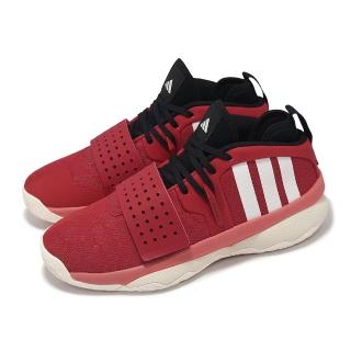 【adidas 愛迪達】籃球鞋 Dame 8 EXTPLY 男鞋 紅 白 緩震 魔鬼氈 抓地 裡拉德 運動鞋(IF1506)