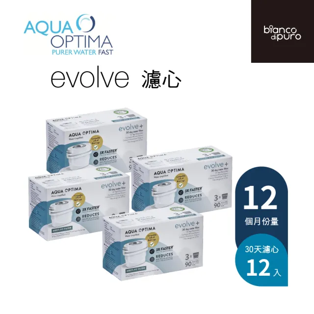 【Bianco di puro 彼安特】英國 Aqua Optima Evolve 濾心 12入(濾心/淨水壺濾心)