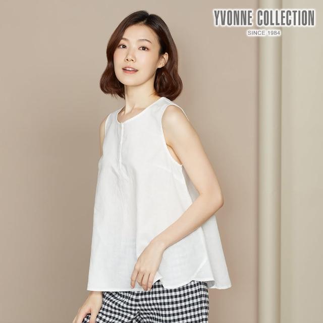 【YVONNE 以旺傢飾】棉麻半開襟背心(白)